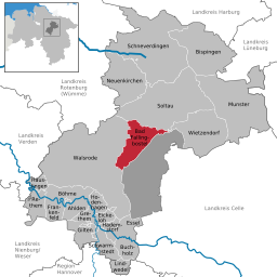 Bad Fallingbostels läge i Niedersachsen