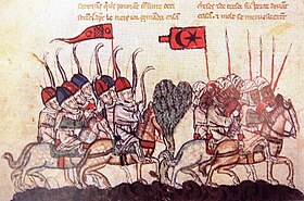 انتصار المغول (يسار) على المماليك (يمين) عام 1299م في معركة وادي الخزندار