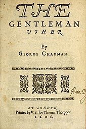 Title page of the first edition of The Gentleman Usher (1606)
