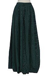 Green Poplin Skirt by Sybil Connolly- Front-