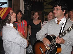 Harry and the Potters performing in June 2010. From left to right: Joe DeGeorge and Paul DeGeorge