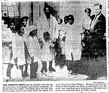 Clipping of newspaper featuring image of the Boyd Family