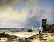 オランダ海岸の風景 (1833)