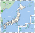 Image 65A map of Japan's major cities, main towns and selected smaller centers (from Geography of Japan)