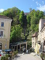 Bottom station and funicular track from Krek Square