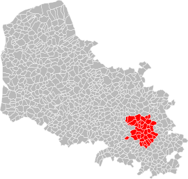Location of Arras within the department