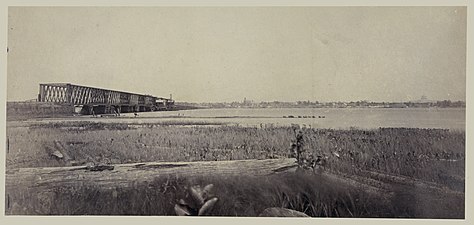 Long Bridge in 1863 looking toward Washington, DC