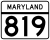 Maryland Route 819 marker