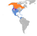 Aire de répartition du Canard d'Amérique