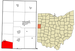 Location in Mercer County and the state of Ohio.