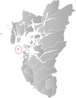 Mapa do condado de Rogaland com Kvitsøy em destaque.