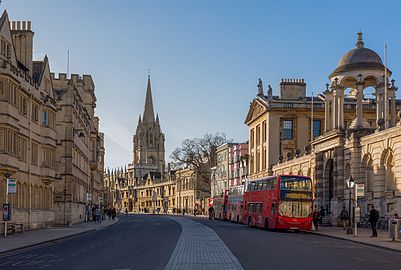 High Street, Oxford looking West. The Queen's College is visible on the right.
