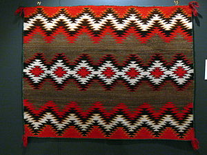 Navajo people single saddle blanket (1880s)