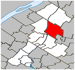 Location within La Vallée-du-Richelieu RCM.