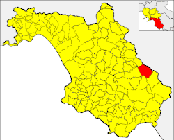 Sala Consilina within the Province of Salerno