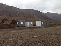 Buildings (containers) of Adam Mickiewicz University Polar Station "Petuniabukta" on Spitsbergen