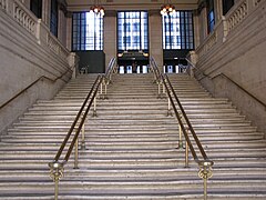 Les escaliers de la gare d'Union Station où fut tournée la scène du landau et de la fusillade.