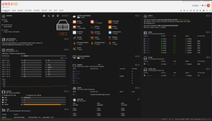 Example of the Unraid dashboard.