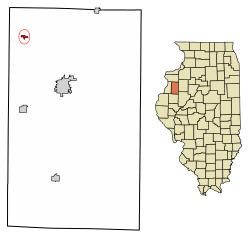 Location of Little York in Warren County, Illinois.