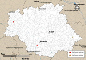 Carte des communes avec sites Seveso