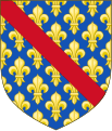 Bend gules (House of Bourbon)