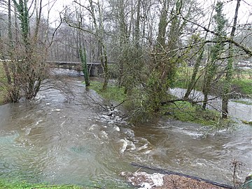 Le Bandiat en crue en aval de la RD 675E.