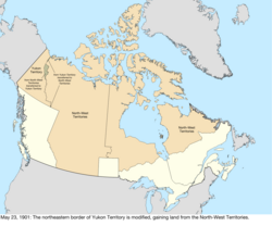 Map of the change to Canada on May 23, 1901