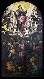 Adorazione della Vergine con gli Angeli by Alessandro Maganza