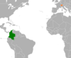 Location map for Colombia and Switzerland.