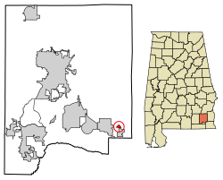 Location of Napier Field in Dale County, Alabama.