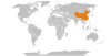 Location map for China and East Germany.