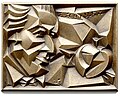 László Szlávics Jr.: F. Schiller, bronze, cast, 140 x 185 mm, 1991