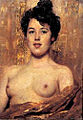 Half-nude woman