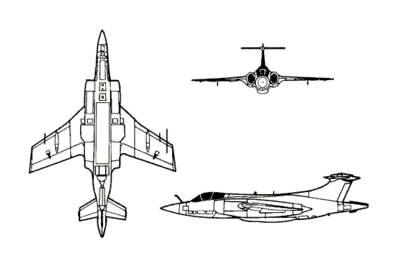 Orthographic projection of the Blackburn Buccaneer