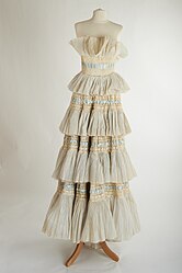 Heiress gown from 1957 with chevron pleated handkerchief linen.