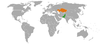 Location map for Kazakhstan and Pakistan.