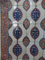 Detail of Iznik tile decoration inside the mausoleum