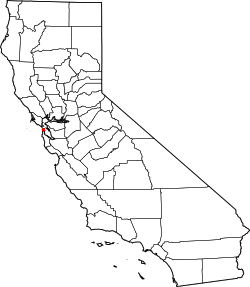 San Francisco highlighted in California.