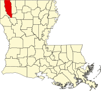 Map of Louisiana highlighting Bossier Parish