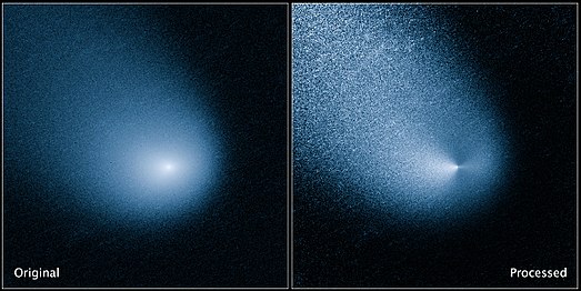 2014년 3월 11일 사이딩 스프링 혜성을 허블 우주망원경이 촬영한 모습.
