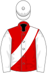 Red, white sash, sleeves and cap