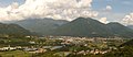 Panorama di Pergine Valsugana scendendo dal passo del Cimirlo e della frazione di Roncogno