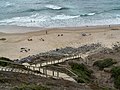 The timber stairs down to the beach