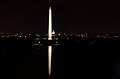 The Washington Monument seen in the Reflecting Pool from the roof of the Lincoln Memorial in June 2010