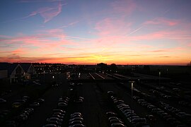 Parking au lever de soleil