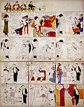 Planche de bande dessinée en couleur.