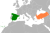 Location map for Spain and Turkey.