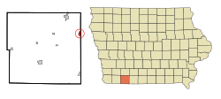 Location of Clearfield, Iowa