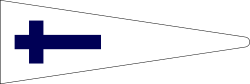 U.S. Navy church pennant, a blue cross on a white triangular pennant