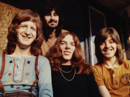 Badfinger in the 1970s, from left to right: Pete Ham, Tom Evans, Mike Gibbins and Joey Molland